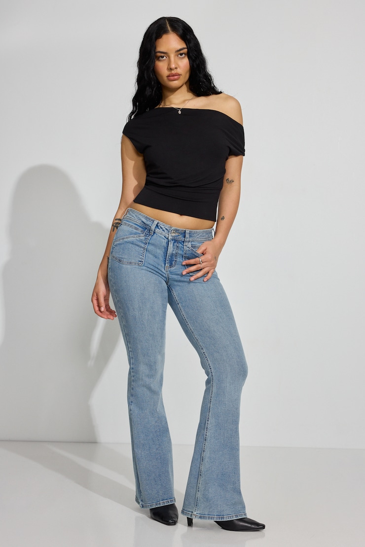 Low Rise Flare Jeans - Image 6
