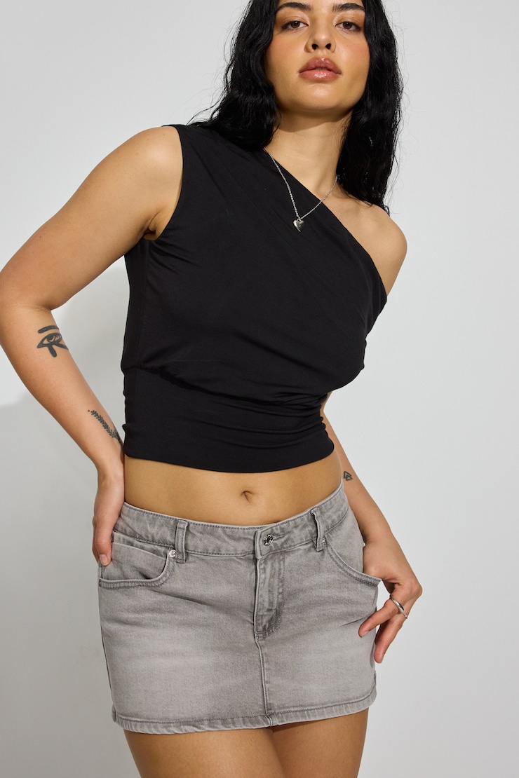 Denim Micro Skort - Image 29