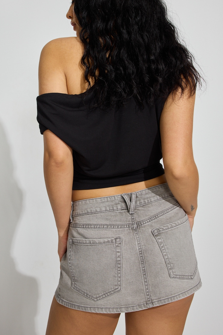 Denim Micro Skort - Image 30