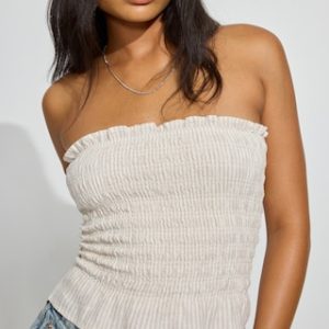 Linen Smocked Tube Top
