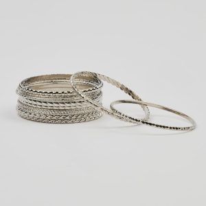 Set of 11 Textured Bangles