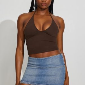 Low Rise Bodycon Denim Skort