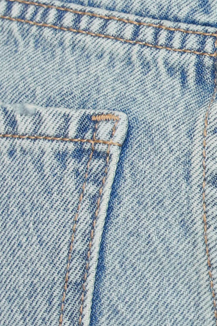 Denim Relaxed A-Line Shorts - Image 9