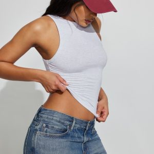 High Neck Cotton Tank Top