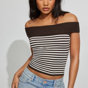 Reya Fitted Off Shoulder Sweater