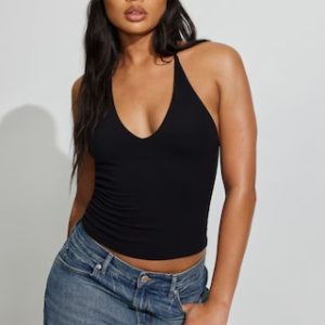 Sleek Plunge Adjustable Halter Top