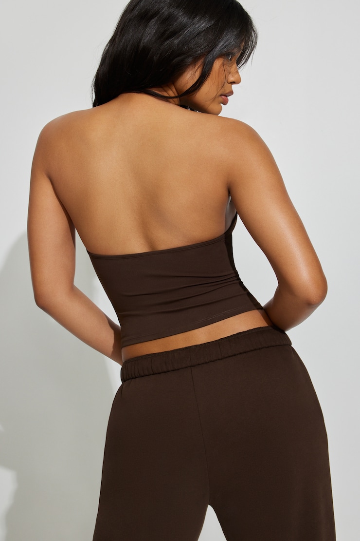 Sleek Plunge Halter Top - Image 3