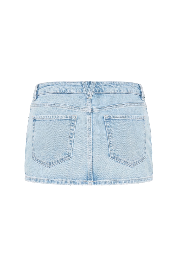 Denim Micro Skort - Image 15